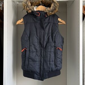 Avenue Sherpa lined hooded puffer vest